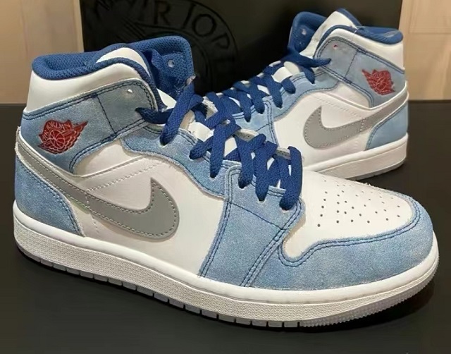 Air Jordan Retro 1 Grade AAA French Blue Light Steel - Click Image to Close